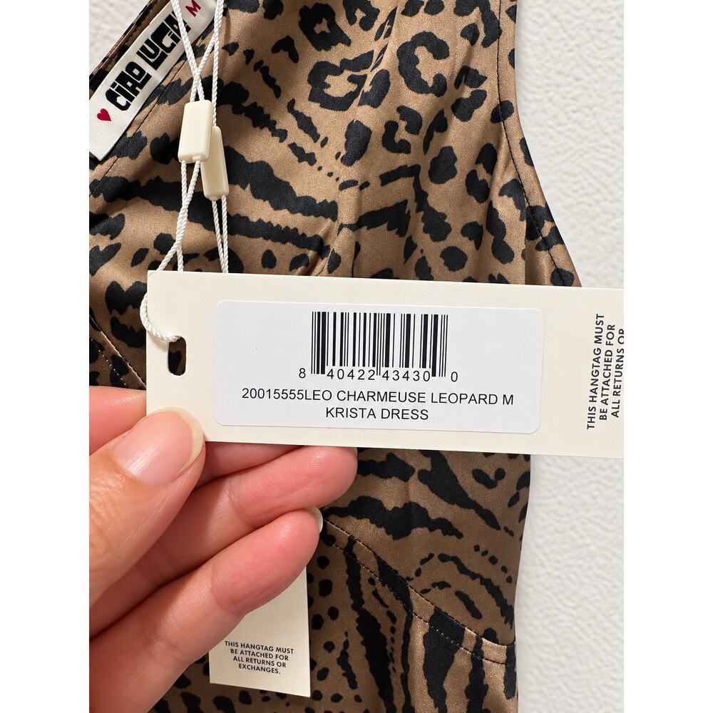NWT Ciao Lucia Krista Silk Charmeuse Leopard Print Maxi Dress Medium - Picture 8 of 9